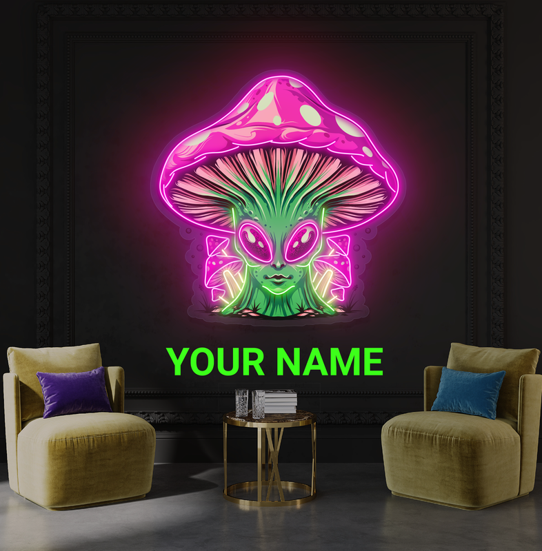 Enseigne néon LED "Reine Champignon Extraterrestre"
