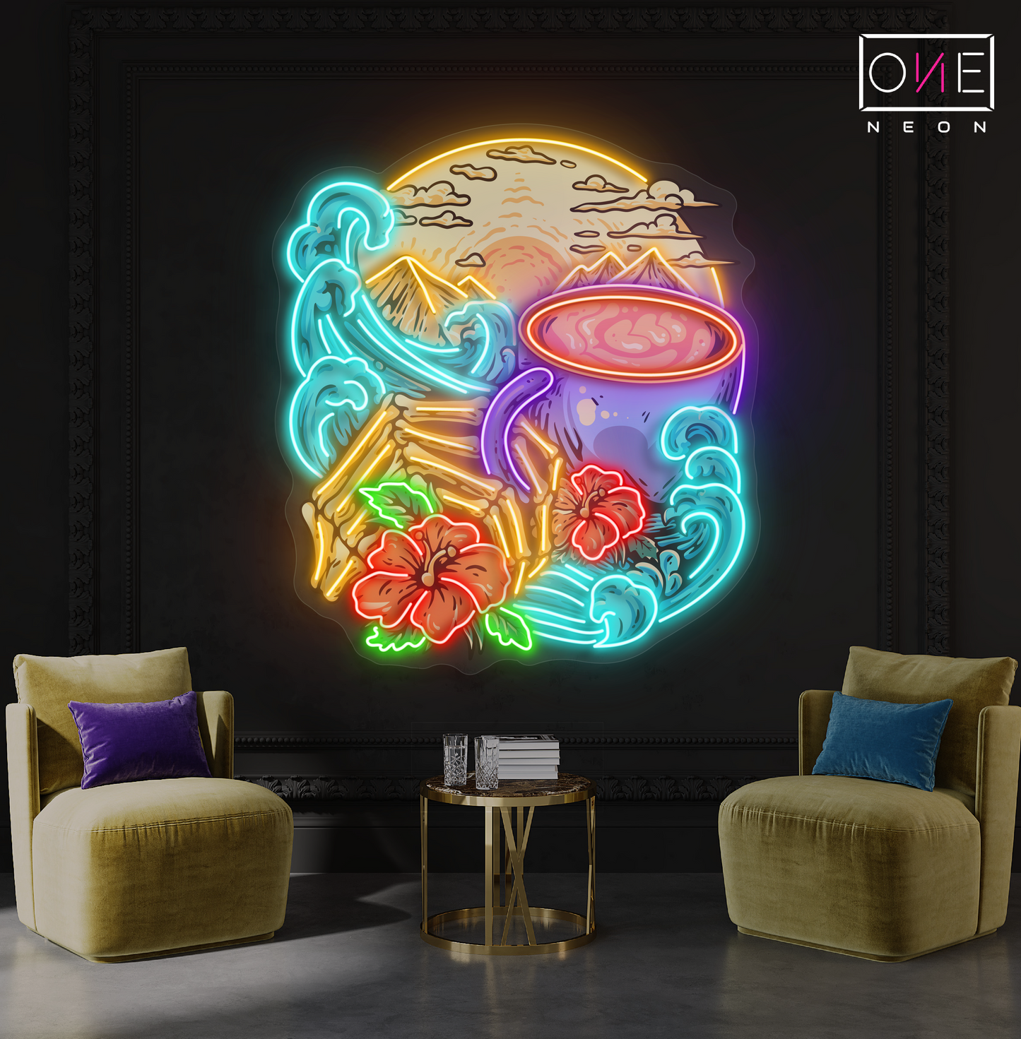 Enseigne néon LED artistique de café Island Breeze