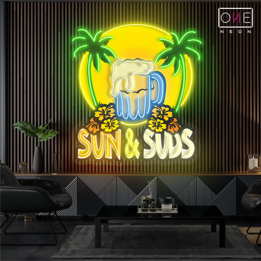Enseigne néon LED Sun & Suds