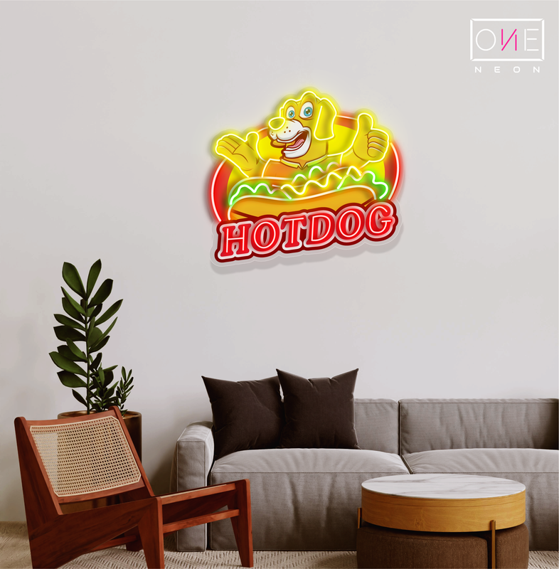 Enseigne néon LED Motif Hot Dog