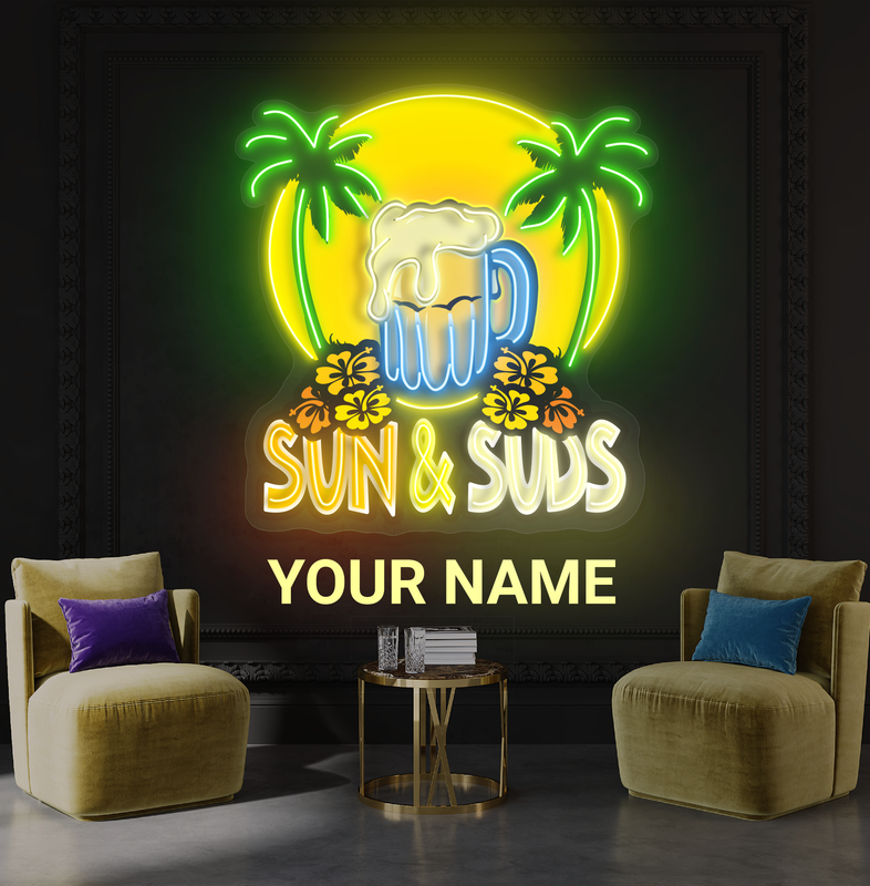 Enseigne néon LED Sun & Suds