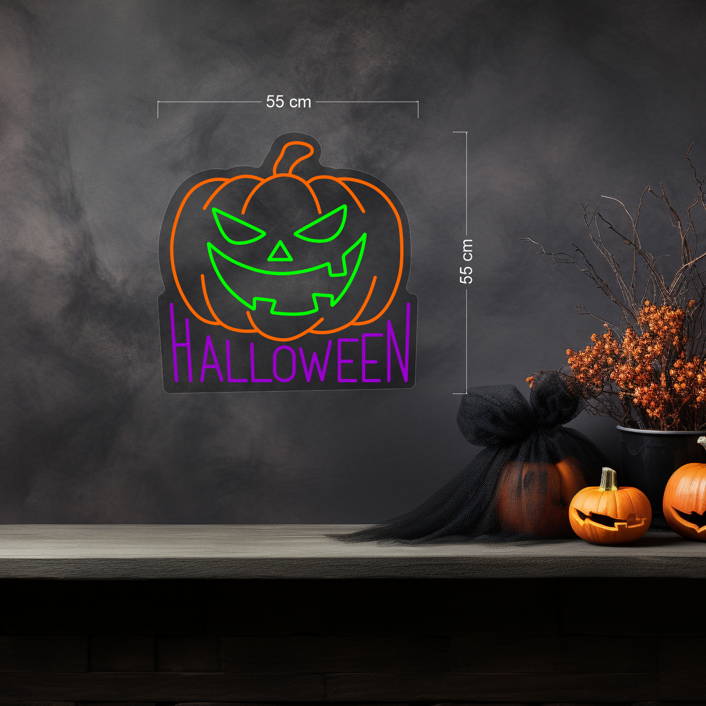 Citrouille d'Halloween Enseigne Néon LED
