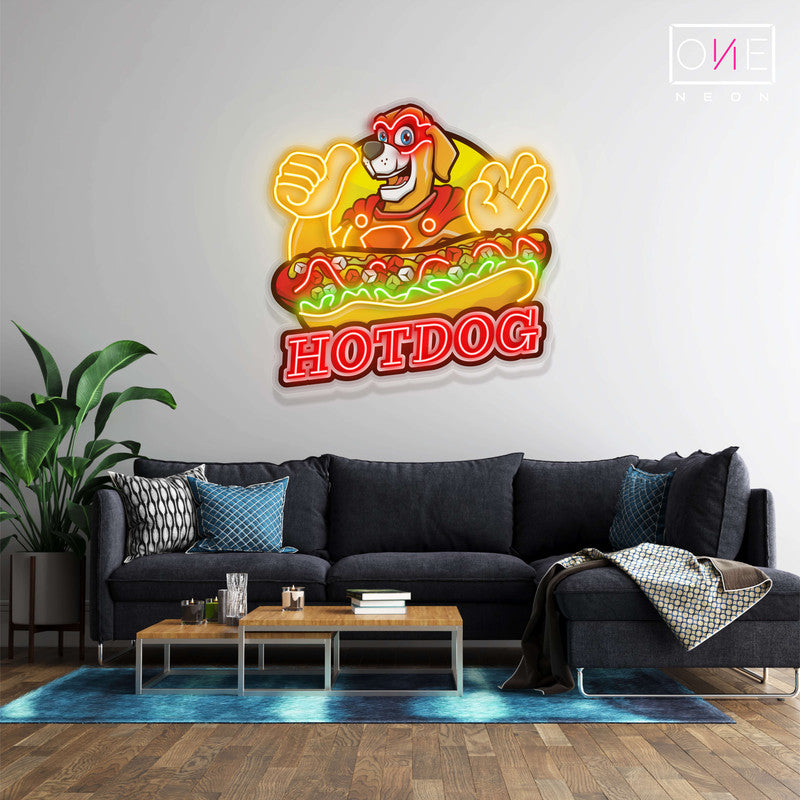 Enseigne néon LED Motif Hot Dog