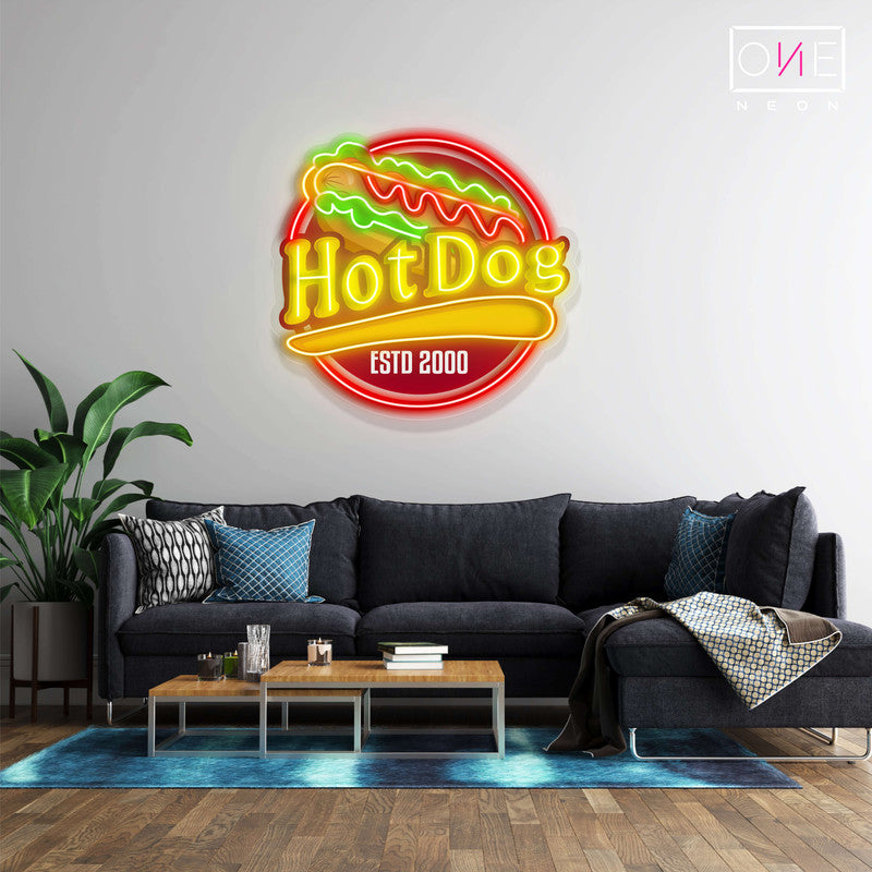 Enseigne néon LED Motif Hot Dog