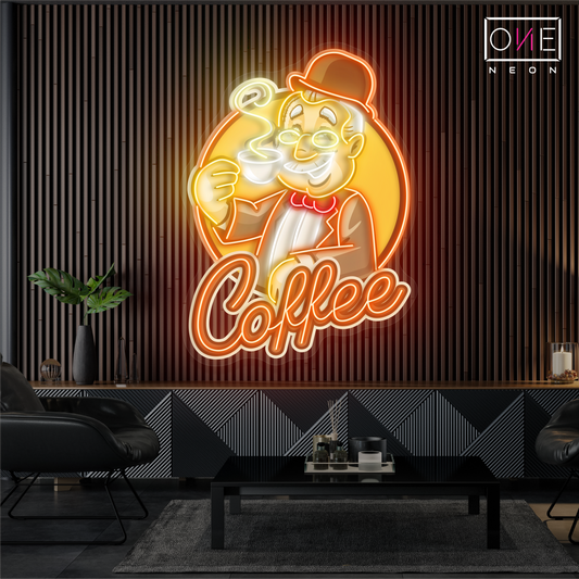 Enseigne LED Néon Décoration Café Gentleman