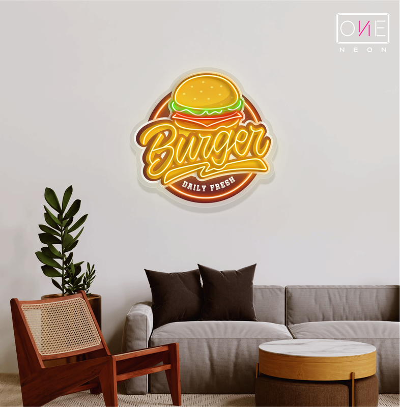Enseigne lumineuse LED néon Burger Artwork