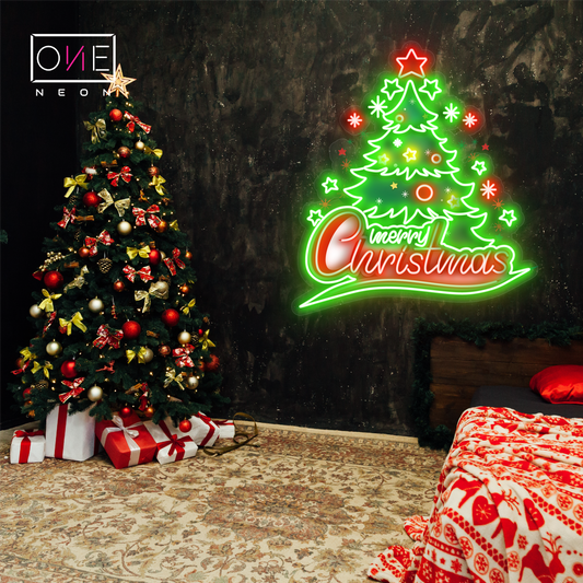 Enseigne Néon LED Motif Sapin de Noël