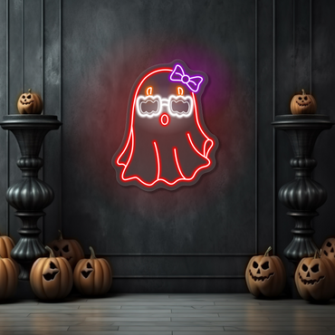 Enseigne néon LED FantÎme mignon