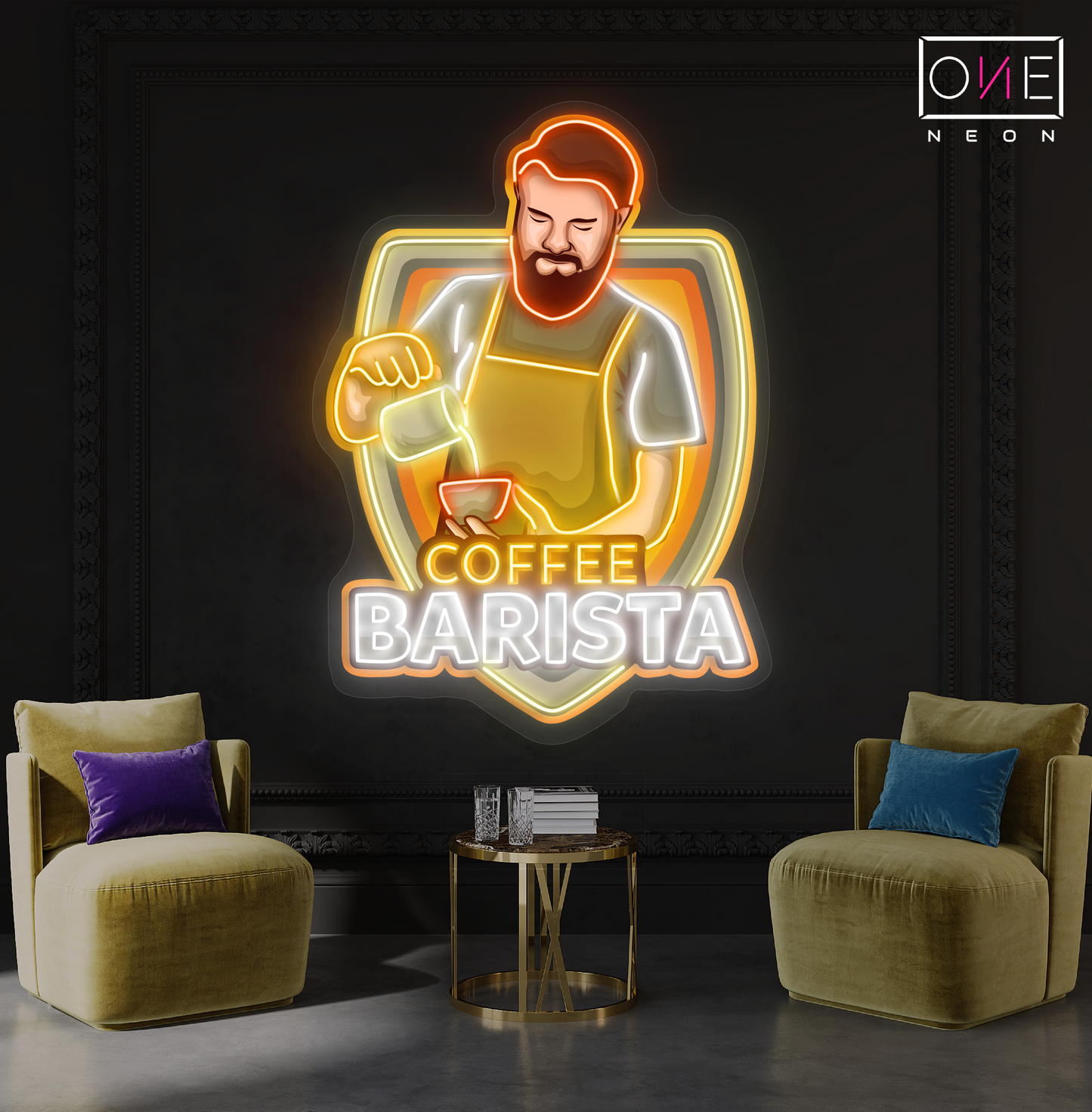 Enseigne LED néon Barista café