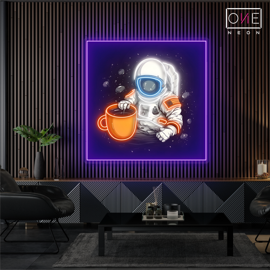 Enseigne néon LED Artwork Café Astronaute