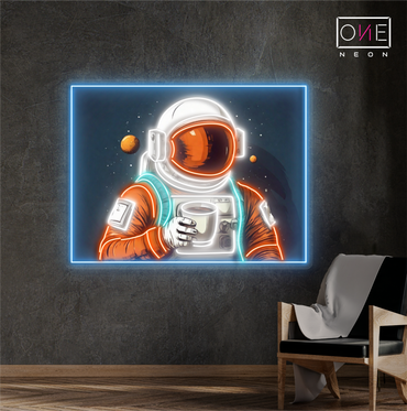 Enseigne néon LED "Cosmic Coffee Break Artwork"