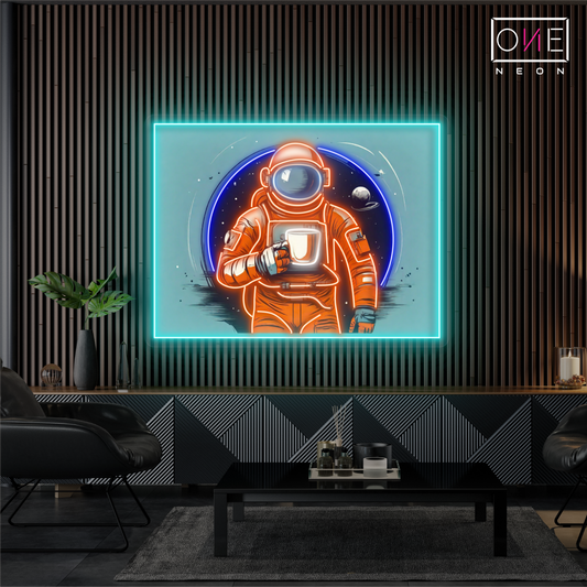 Enseigne néon LED artistique Spacewalk Coffee