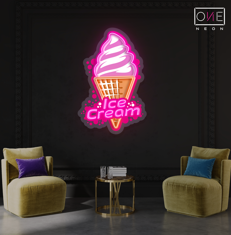 Enseigne néon LED Cône de crème glacée
