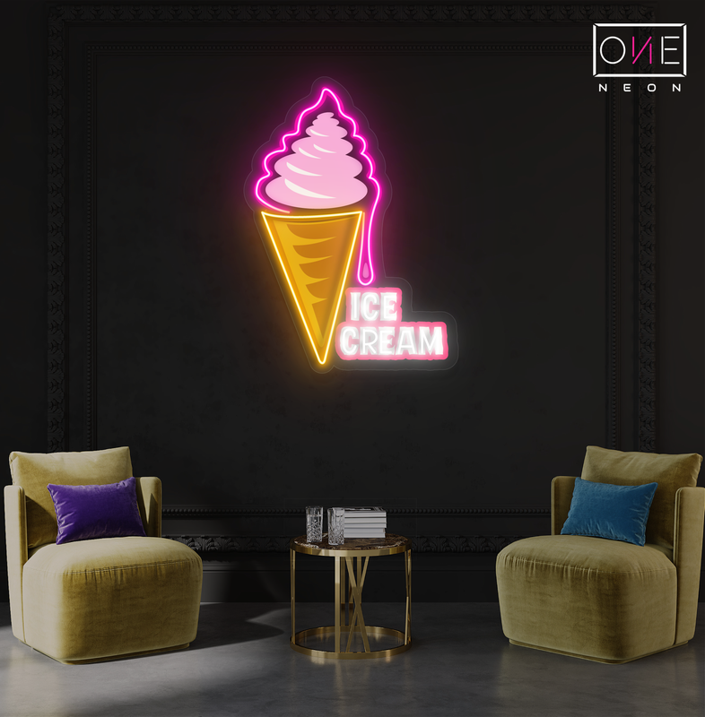 Enseigne néon LED Cône de crème glacée