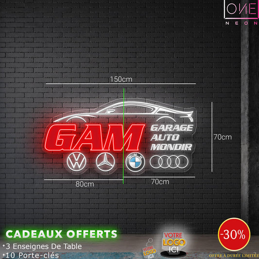 Garage Auto Mondir | Enseigne LED Néon
