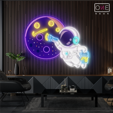 Enseigne LED néon décorative : Peintre Astronaute