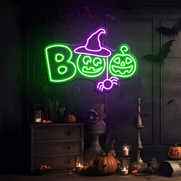 Enseigne néon LED Boo