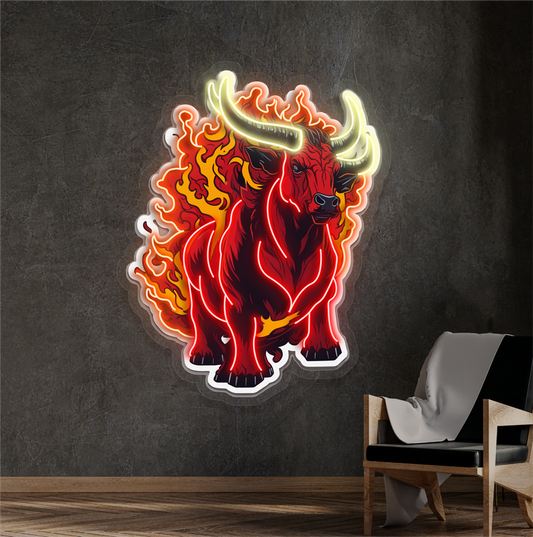 Enseigne Néon LED "Inferno Bull"