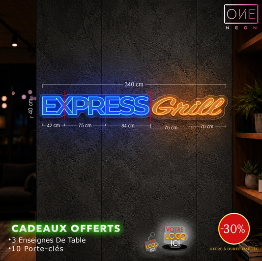 Express Grill | Enseigne LED Néon Étanche