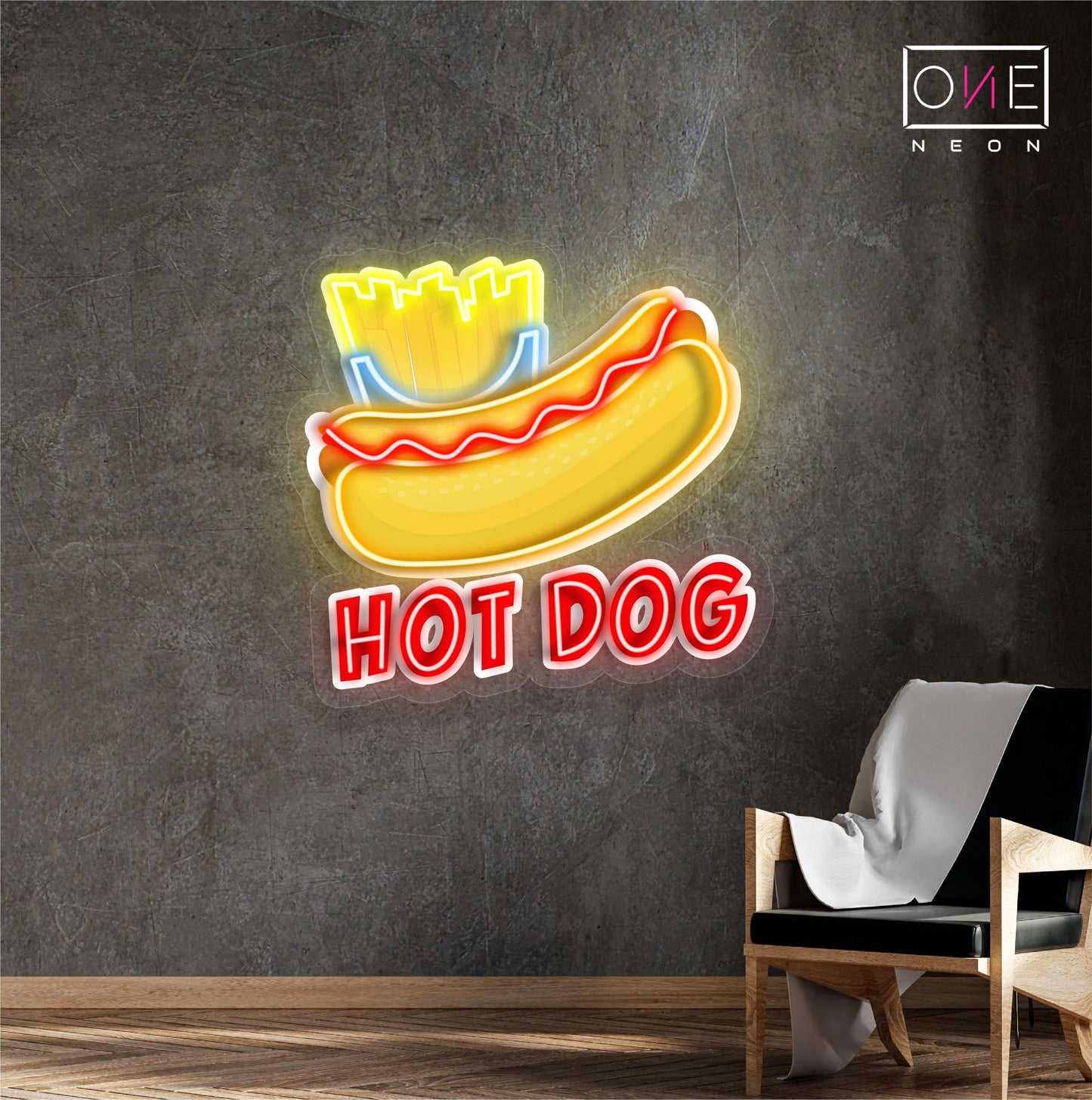 Enseigne néon LED Motif Hot Dog