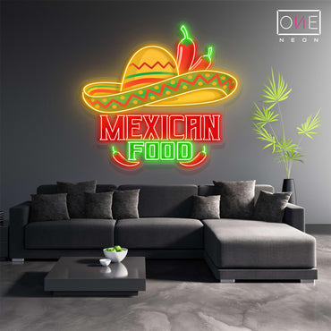 Enseigne lumineuse LED néon Œuvre d'art cuisine mexicaine