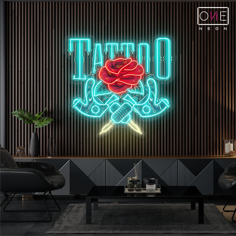 Enseigne néon LED œuvre d'art Tatoueur