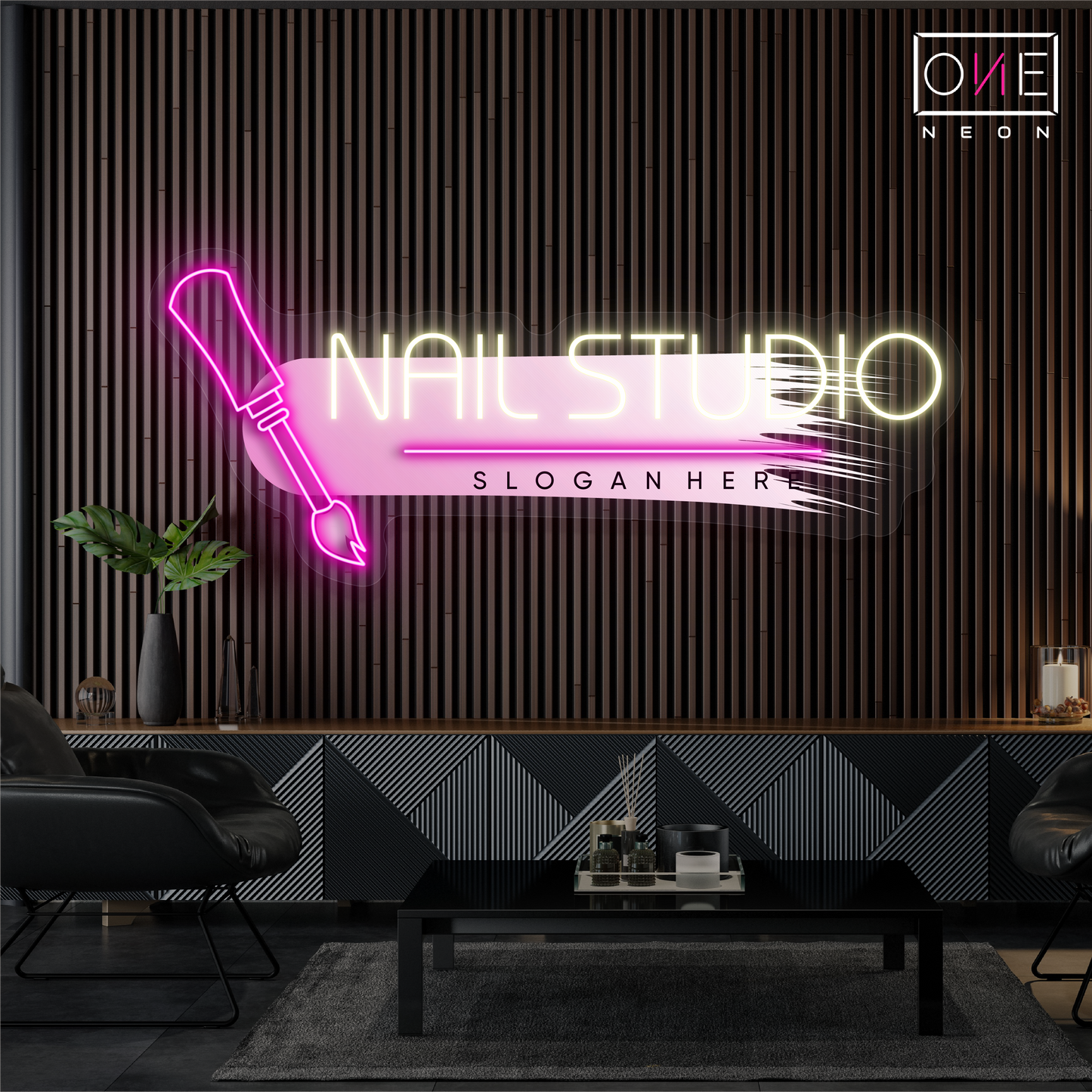 Enseigne Néon LED "Glam Nails Studio Artwork"