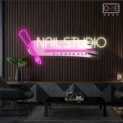 Enseigne Néon LED "Glam Nails Studio Artwork"