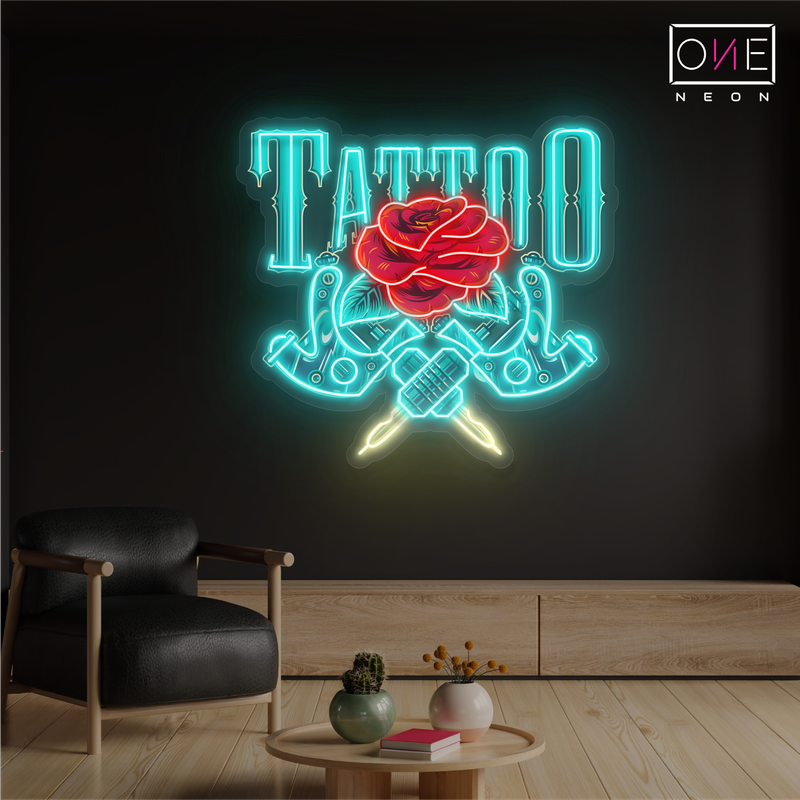 Enseigne néon LED œuvre d'art Tatoueur