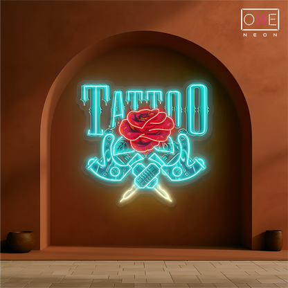 Enseigne néon LED œuvre d'art Tatoueur