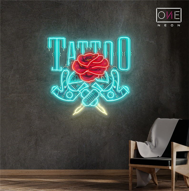 Enseigne néon LED œuvre d'art Tatoueur
