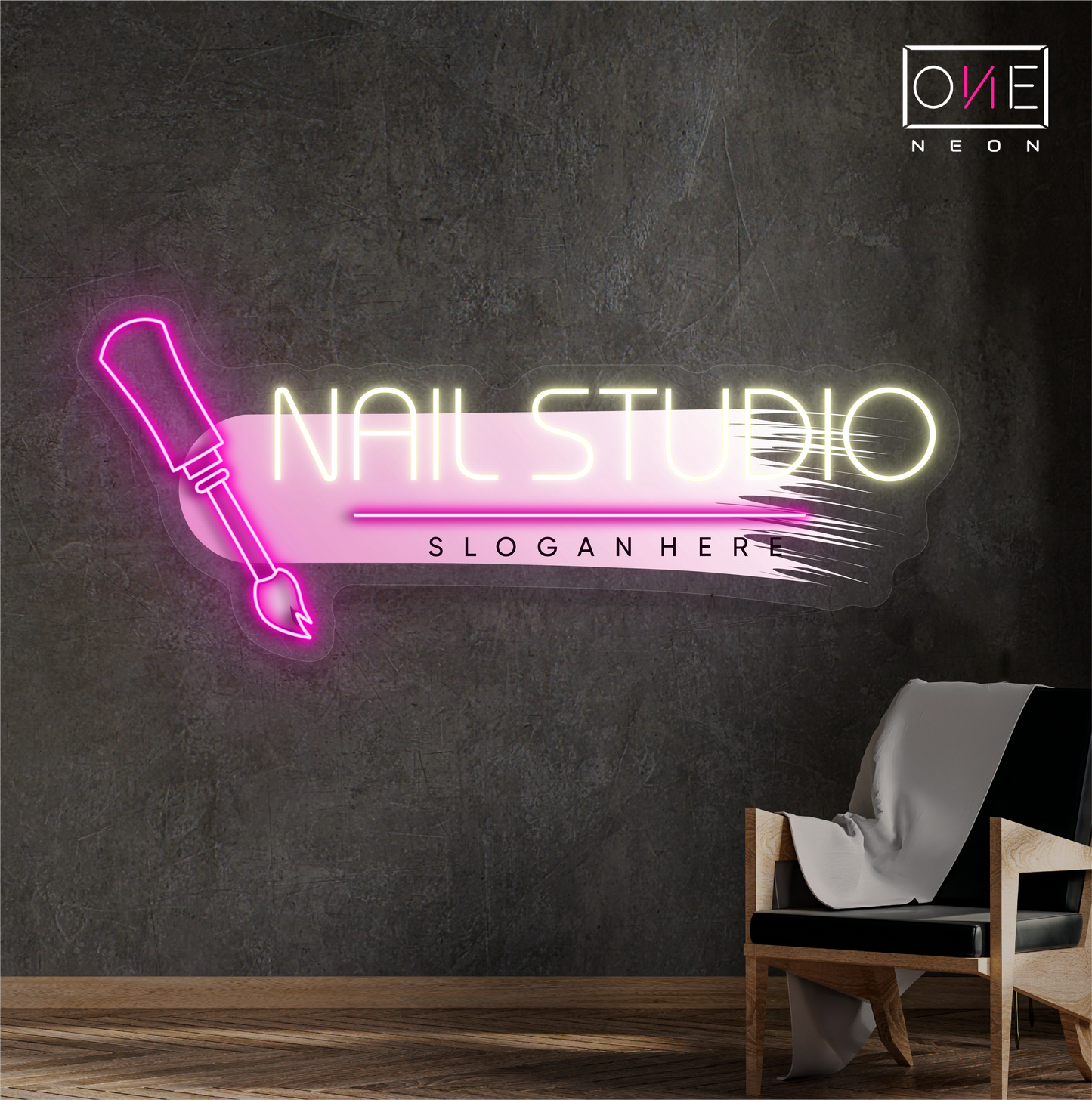 Enseigne Néon LED "Glam Nails Studio Artwork"