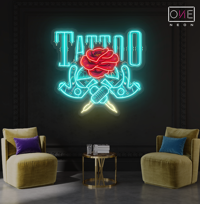 Enseigne néon LED œuvre d'art Tatoueur