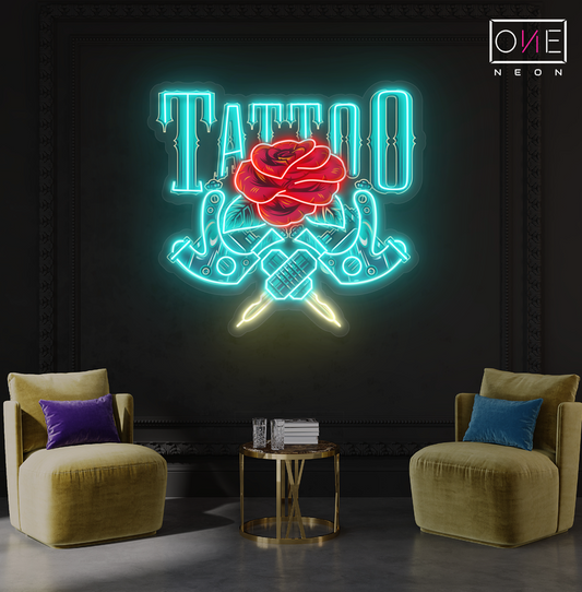 Enseigne néon LED œuvre d'art Tatoueur