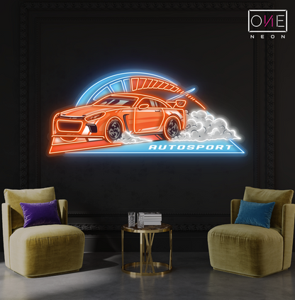 Enseigne néon LED murale « Speed Racer »