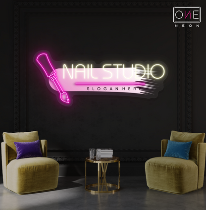 Enseigne Néon LED "Glam Nails Studio Artwork"
