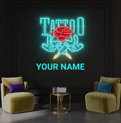 Enseigne néon LED œuvre d'art Tatoueur
