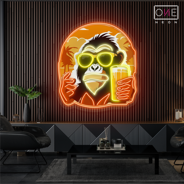 Enseigne Néon LED Artwork Singe Cool