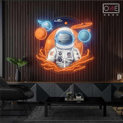 Enseigne néon LED Astronaute explorateur galactique
