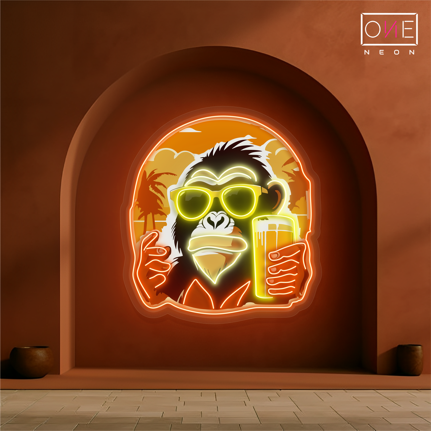Enseigne Néon LED Artwork Singe Cool