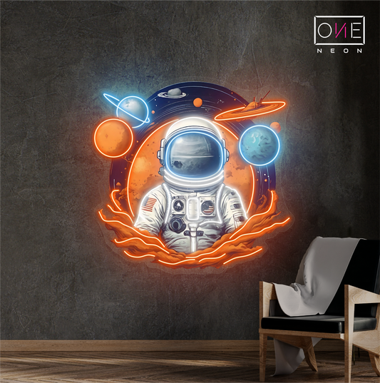 Enseigne néon LED Astronaute explorateur galactique