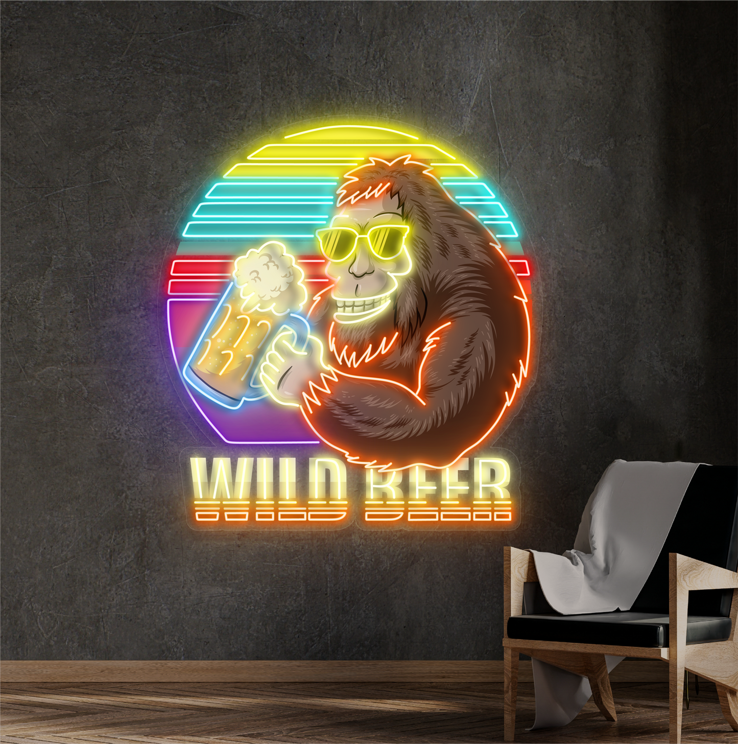 Enseigne néon LED Motif bière sauvage