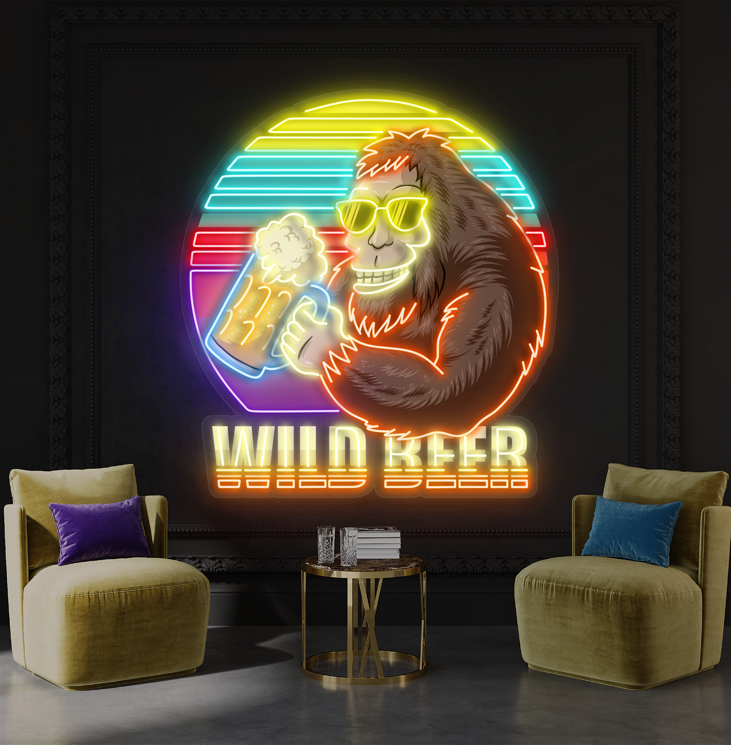 Enseigne néon LED Motif bière sauvage