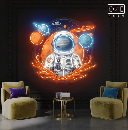 Enseigne néon LED Astronaute explorateur galactique