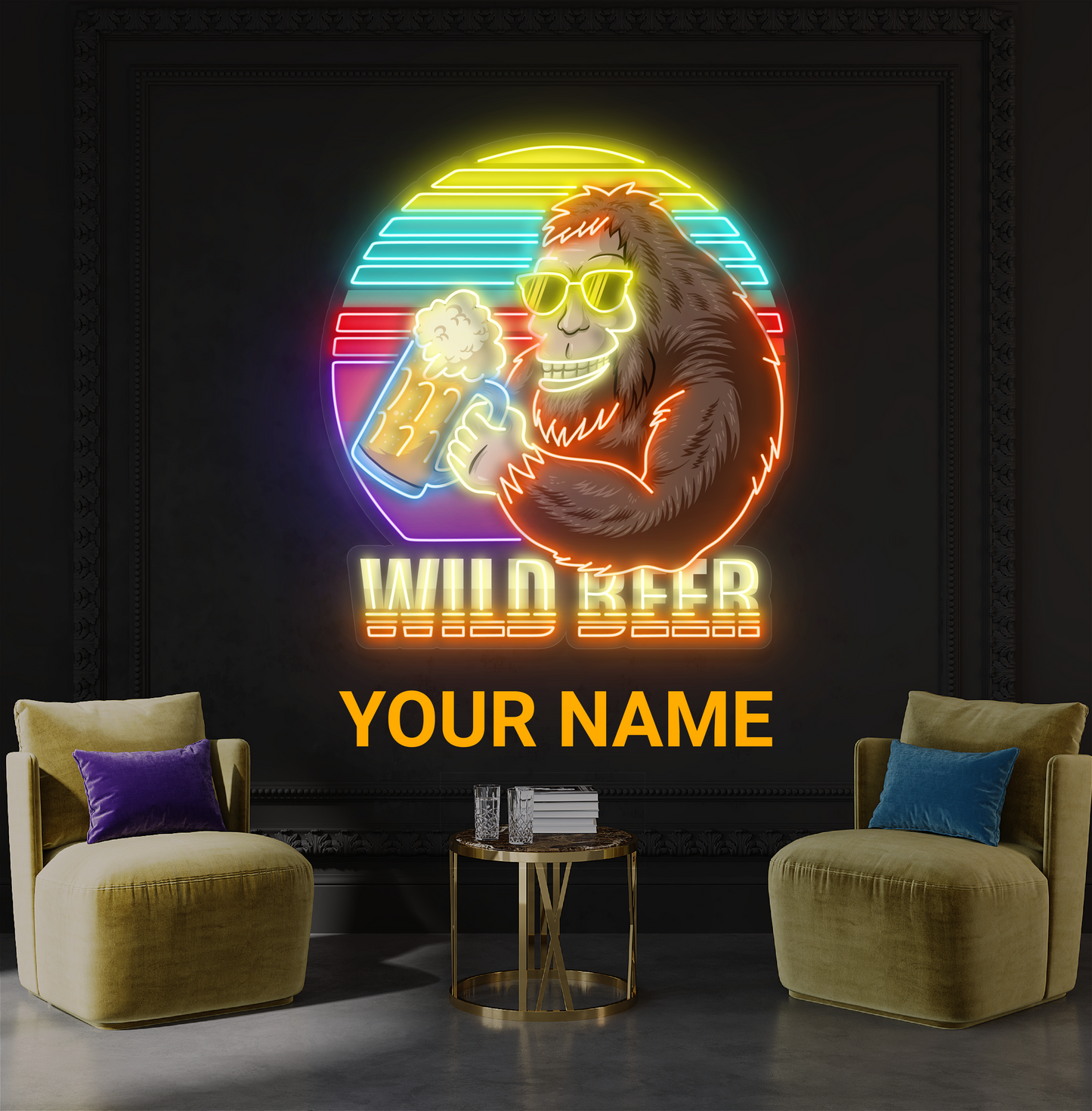 Enseigne néon LED Motif bière sauvage
