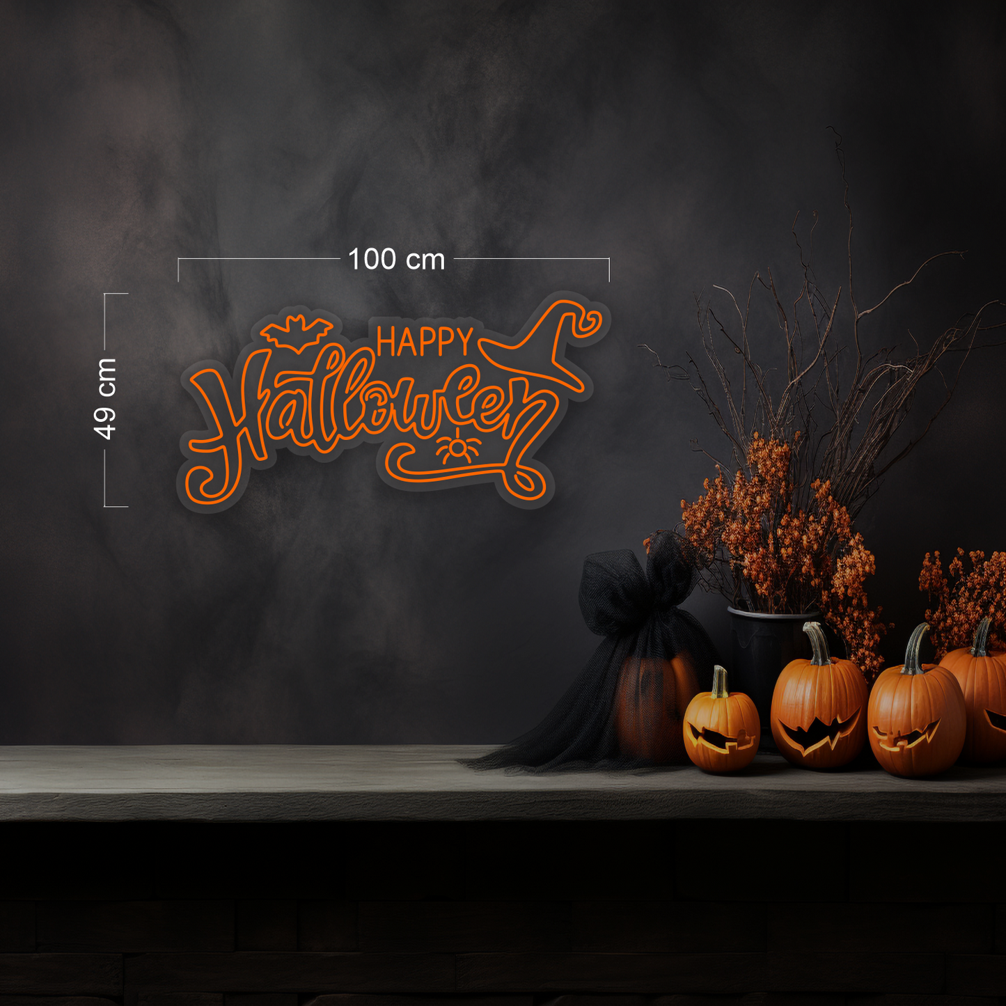Enseigne néon LED Joyeux Halloween