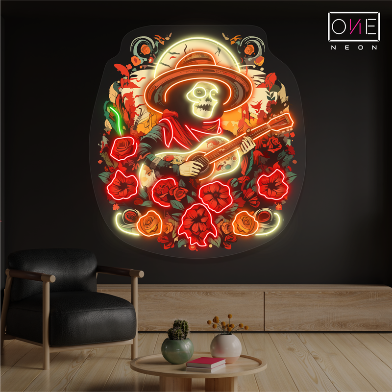 Enseigne néon LED œuvre d'art Sérénade Mariachi