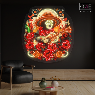 Enseigne néon LED œuvre d'art Sérénade Mariachi