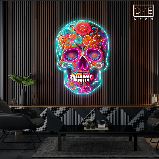 Enseigne néon LED Crâne Mexicain Ambiance Artistique