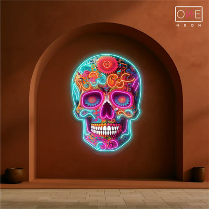 Enseigne néon LED Crâne Mexicain Ambiance Artistique